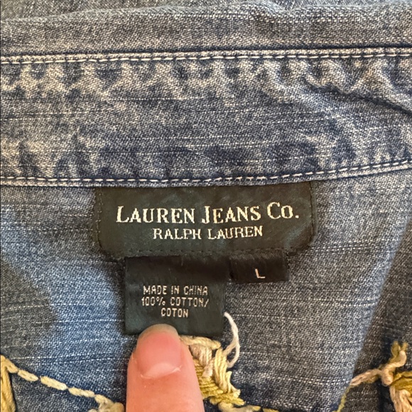 Vintage Ralph Lauren Demin Embroidered Shirt Size L - Picture 6 of 6